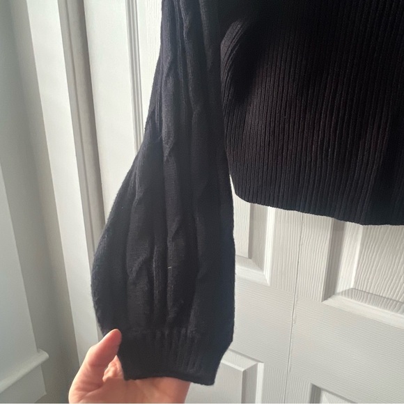 Free People When It Rains V Neck Sweater Black Size XS - Picture 4 of 5